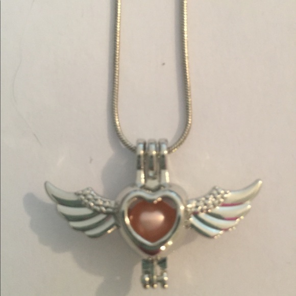 Sterling Silver Cage Pendants /with Pearls & Chain - Picture 2 of 5